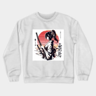 girl japanese culture katana Crewneck Sweatshirt